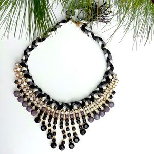 Panacea Cache black Braided Statement Necklace